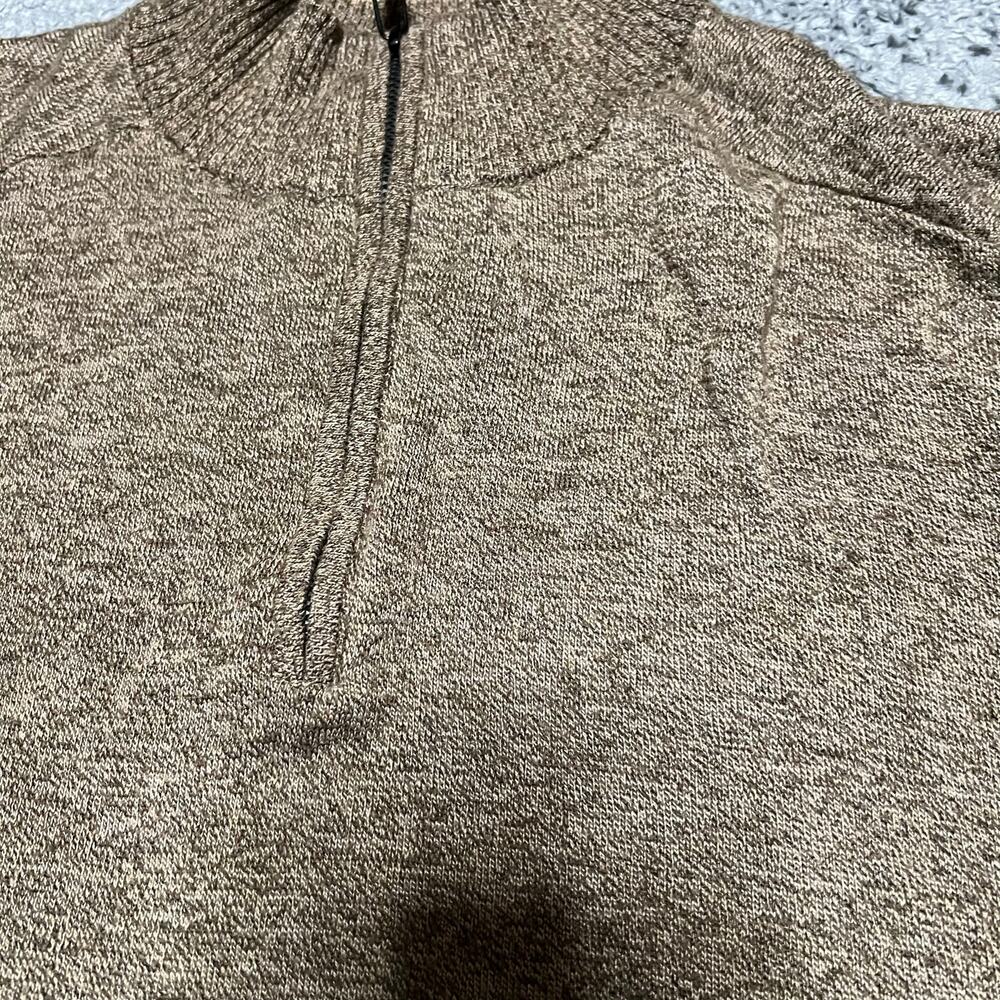 Smartwool Sweater Mens XL Quarter Zip Sweater Tan Merino Blend Brown - Picture 2 of 7